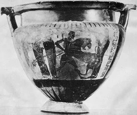 KRATER, COLUMN (ATHENIAN, BLACK-FIGURE)