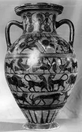 AMPHORA, NECK (ATHENIAN, BLACK-FIGURE)