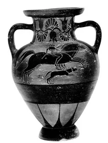 AMPHORA, NECK (ETRUSCAN, BLACK-FIGURE)