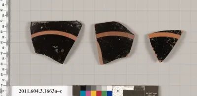Terracotta fragments of kylikes: Band or lip cups (drinking cups)