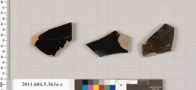 Terracotta fragments of kylikes (drinking cups)