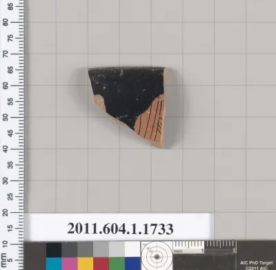 Terracotta rim fragment of a kylix (drinking cup)