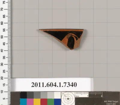 Terracotta rim fragment of a kylix (drinking cup)