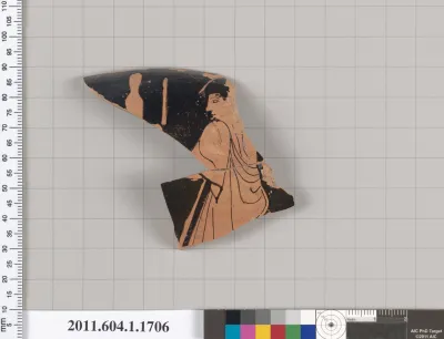 Terracotta rim fragment of a kylix (drinking cup)