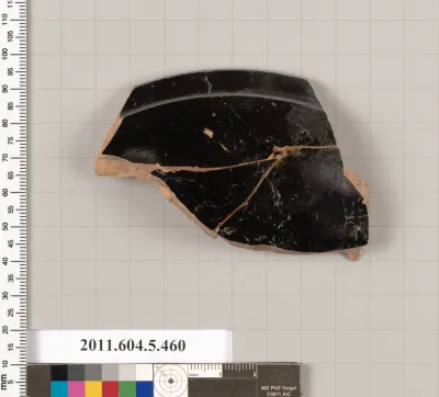 Terracotta rim fragment of a stemless kylix (drinking cup)?