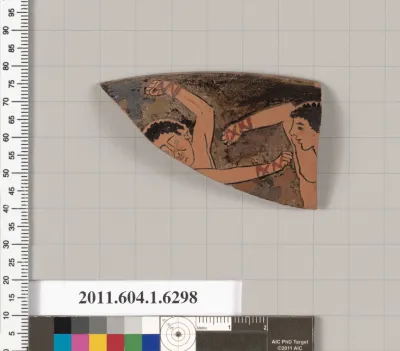 Terracotta rim fragment of a kylix (drinking cup)