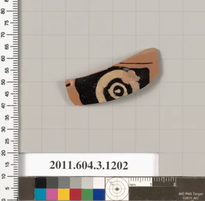 Terracotta fragment of a mastoid (drinking cup with narrow base)