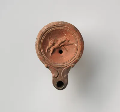 Terracotta oil lamp