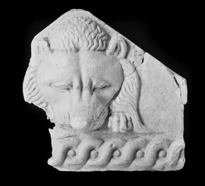 Terracotta antefix with lion's head
