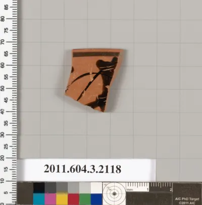 Terracotta rim fragment of a kylix (drinking cup)