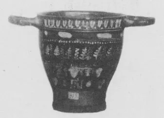 SKYPHOS (SOUTH ITALIAN, GNATHIAN, BLACK GLAZE)