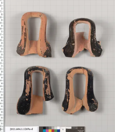 Terracotta fragments of kylikes (drinking cups)