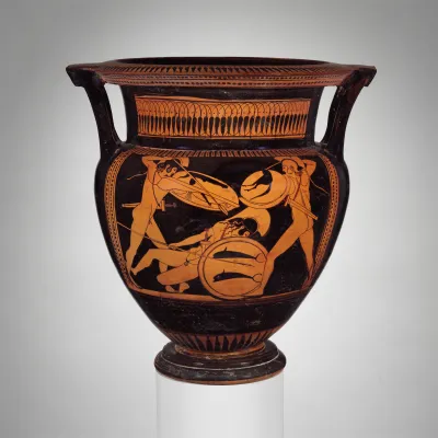 Terracotta column-krater (bowl for mixing wine and water)