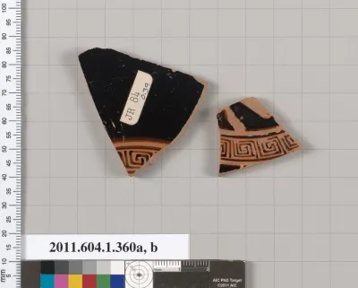 Terracotta fragments of kylikes (drinking cups)