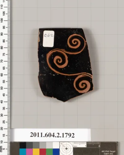 Terracotta rim fragment of a skyphos (deep drinking cup)