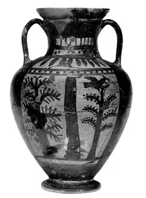 AMPHORA, NECK (ETRUSCAN, BLACK-FIGURE)