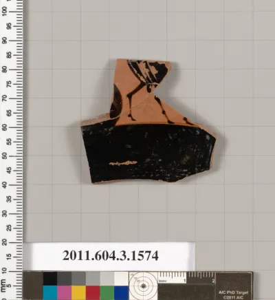 Terracotta fragment of a kylix: Band cup (drinking cup)