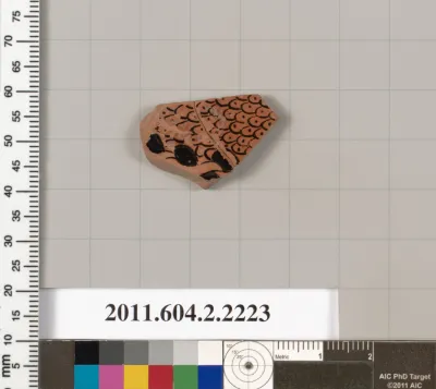 Terracotta fragment of a pot; unglazed on the inside