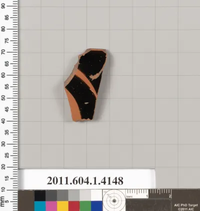 Terracotta rim fragment of a kylix (drinking cup)