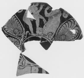CUP, FRAGMENTS (ETRUSCAN, RED-FIGURE)