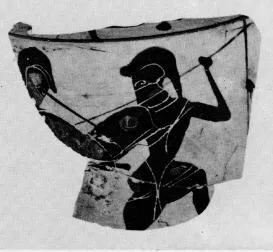 LEKYTHOS, FRAGMENT (ATHENIAN, BLACK-FIGURE)