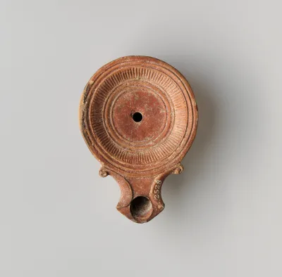 Terracotta oil lamp