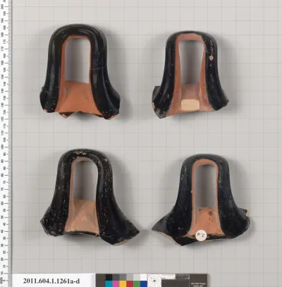 Terracotta fragments of kylikes (drinking cups)