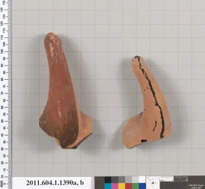 Terracotta fragments of kylikes (drinking cups)
