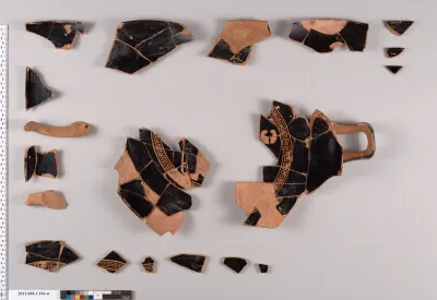 Terracotta fragments of a kylix (drinking cup)