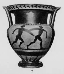 KRATER, COLUMN (ETRUSCAN, BLACK-FIGURE)