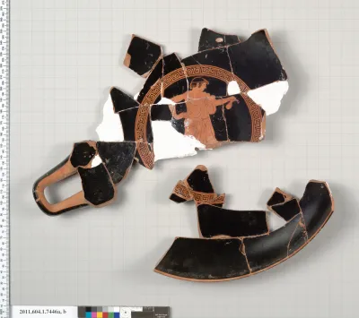 Terracotta fragments of a kylix (drinking cup)