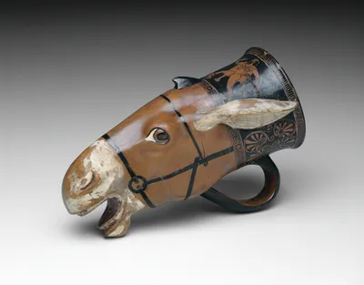 Rhyton (Drinking Vessel) in the Shape of a Donkey Head