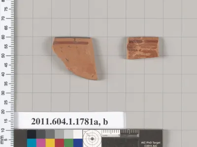 Terracotta rim fragments of kylikes(drinking cups)