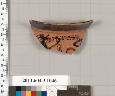 Terracotta fragment of a mastoid (drinking cup with narrow base)