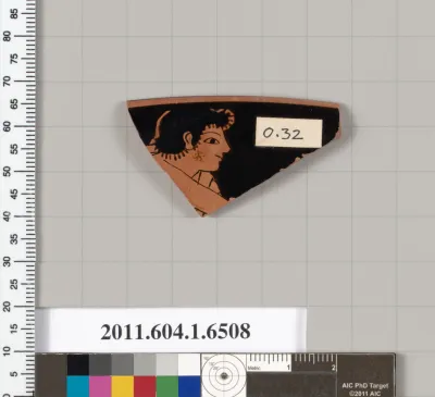 Terracotta rim fragment of a kylix (drinking cup)