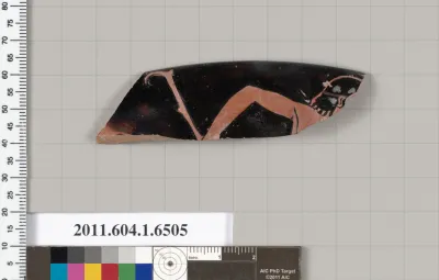 Terracotta rim fragment of a kylix (drinking cup)