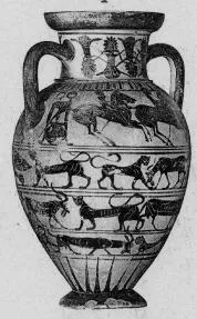 AMPHORA, NECK (ATHENIAN, BLACK-FIGURE)