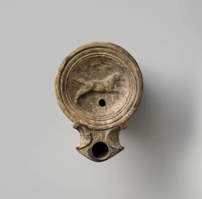 Terracotta oil lamp