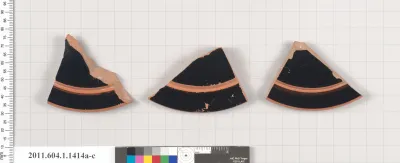 Terracotta fragments of kylikes (drinking cups)