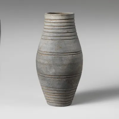 Terracotta barrel-shaped jar