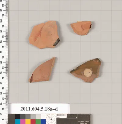 Terracotta fragments of kylikes (drinking cups)