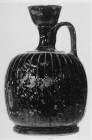 LEKYTHOS, SQUAT (ATHENIAN, BLACK GLAZE)