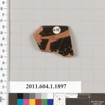 Terracotta rim fragment of a kylix (drinking cup)