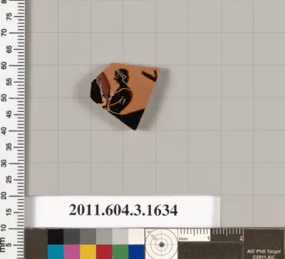 Terracotta fragment of a kylix: Band cup (drinking cup)