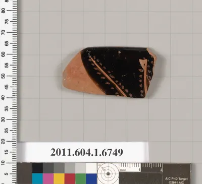 Terracotta rim fragment of a kylix (drinking cup)