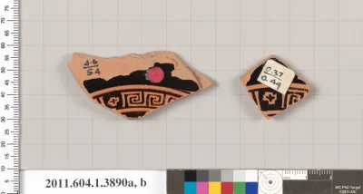 Terracotta fragments of kylikes (drinking cups)