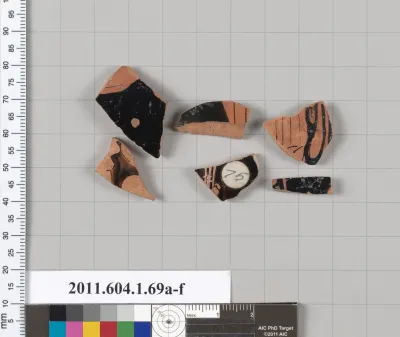 Terracotta fragments of a kylix (drinking cup)