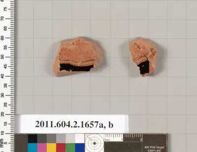 Terracotta fragments of a skyphos (deep drinking cup)
