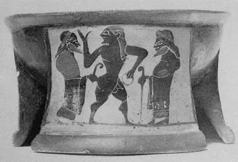 PYXIS, FRAGMENT (ATHENIAN, BLACK-FIGURE)