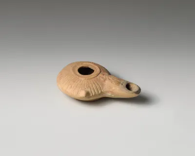 Terracotta oil lamp